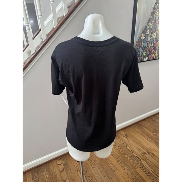 NWT Velvet by Graham & Spencer Short Sleeve Vintage Slub Tee Black Size Small - Picture 3 of 3